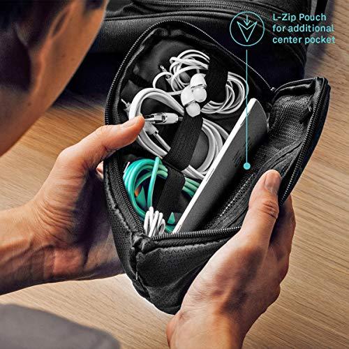 UT Wire UT Wire Pocket Travel Organizer Case with Zipper for Charger, Cable, Power Bank, Flash Memory Accessories Holder in Black 1-Pack