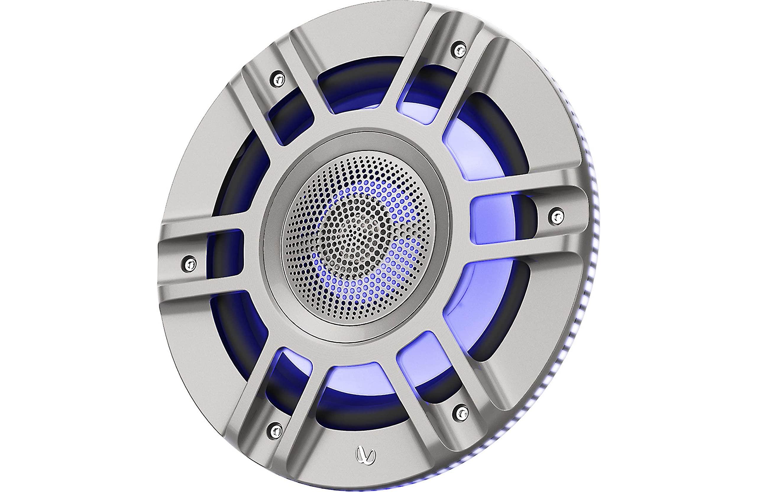 Infinity Infinity Mobile Kappa Marine 8\" 3 Way Premium Marine Speaker RGB Lighting - Titanium Convertible Design/Component mounting (Renewed)