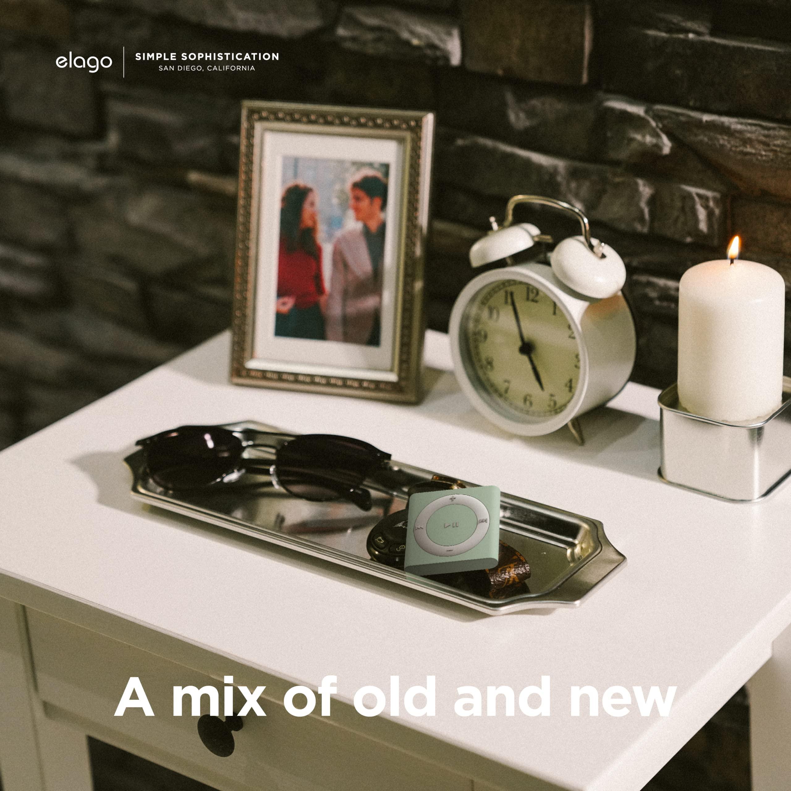 elago elago Shuffle Case Compatible with Apple AirTags Case [Mint] - Designed for Air Tag Drop Protection, Classic Retro MP3 Player Design(Track Dogs, Keys, Backpacks, Purses) Tracking Tag Not Included