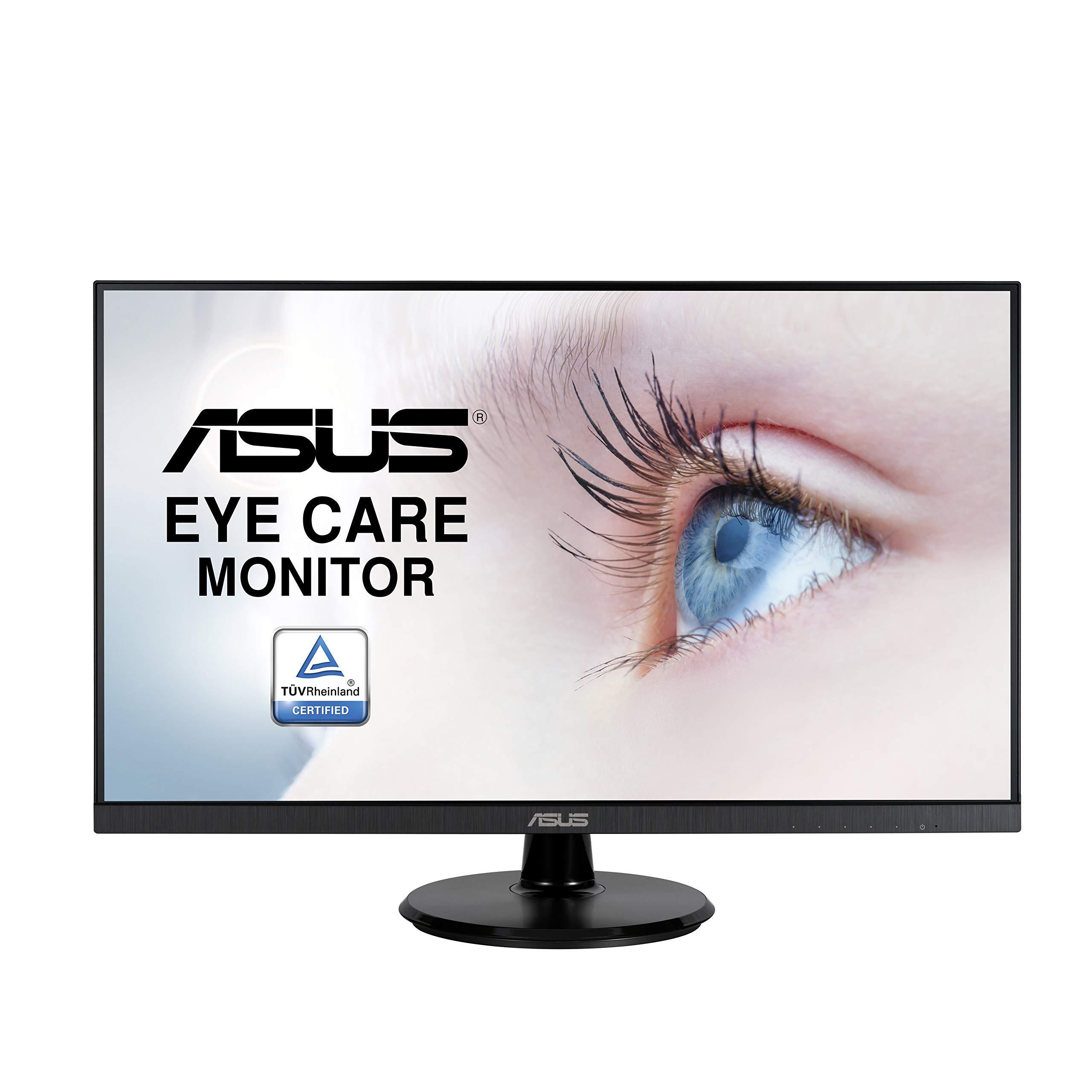 ASUS ASUS 27 1080P Monitor (VA27DQ) - Full HD, IPS, 75Hz, Speakers, Adaptive-sync/FreeSync, Low Blue Light, Flicker Free, VESA Mountable, Frameless, HDMI, VGA, DisplayPort, Tilt Adjustable, BLACK