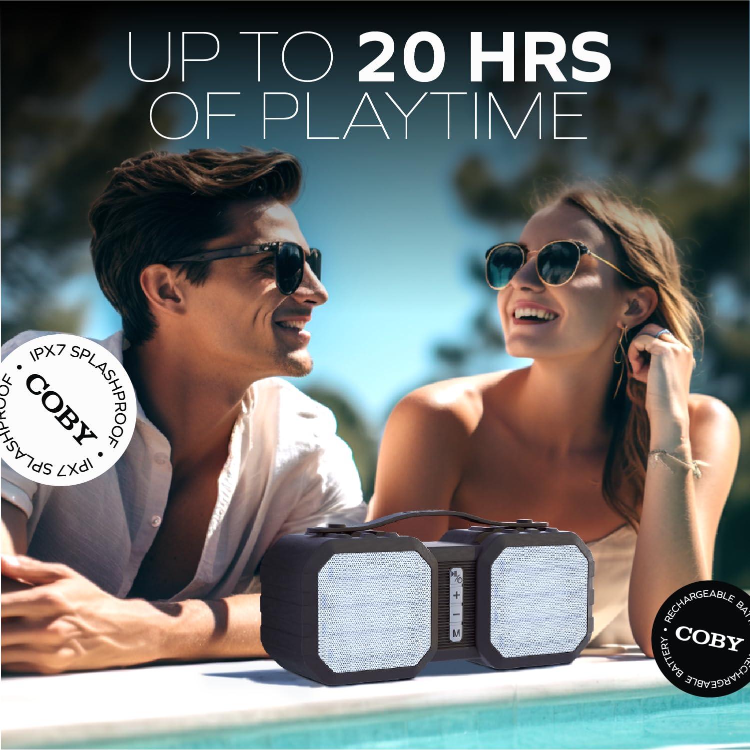 Coby Coby Ranger Wireless Bluetooth Speaker, 20-HR Battery, IPX7 Waterproof Blue Tooth Speakers, Drop Proof, Stereo Sound, Aux & USB Port, TF Card Slot, Portable Speaker Bluetooth 5.3