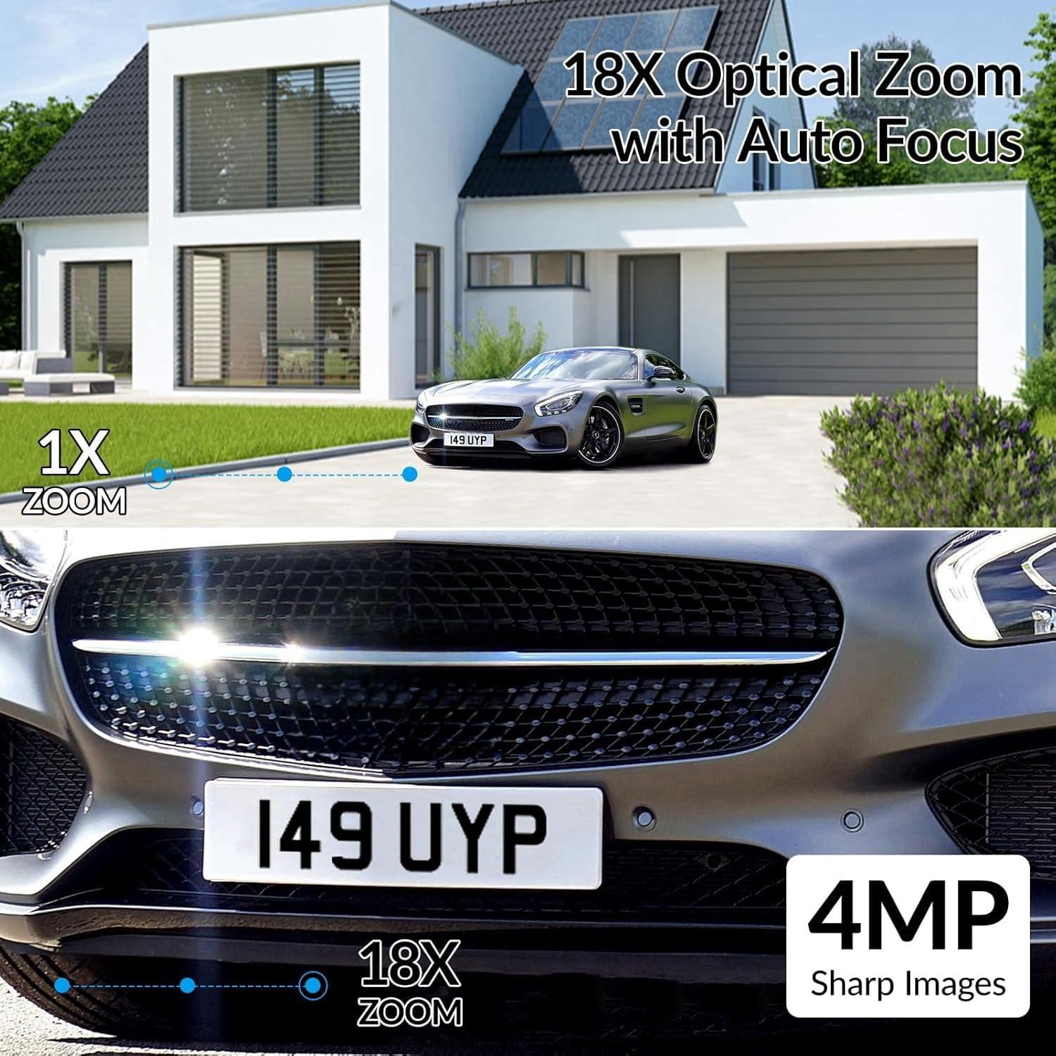 FOSCAM FOSCAM 4MP WiFi PTZ Outdoor Camera, 18X Optical Zoom with Auto Tracking, 2.4/5GHz WiFi Camera for Home Security, Person/Vehicle/Animal Detection, 656ft Night Vision, 350Pan 90Tilt, Two-Way Audio