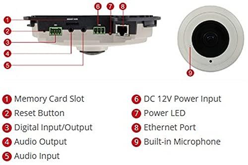 ACTi ACTi B511A 12MP Video Analytics Indoor Hemispheric Dome Camera with SLLS, Fixed Lens, f1.65mm/F2.8, H.264, Dewarping, Built-in Microphone, MicroSDHC/MicroSDXC, PoE/DC12V, DI/DO, Built-in Analytics