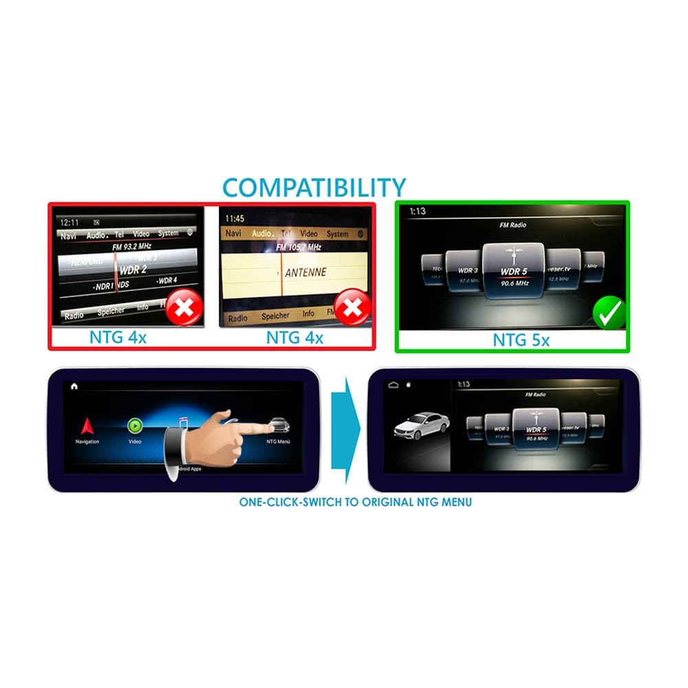 TAFFIO Compatible with: Mercedes CLS W218 NTG5x 12\" Touchscreen Android GPS Navigation Carplay