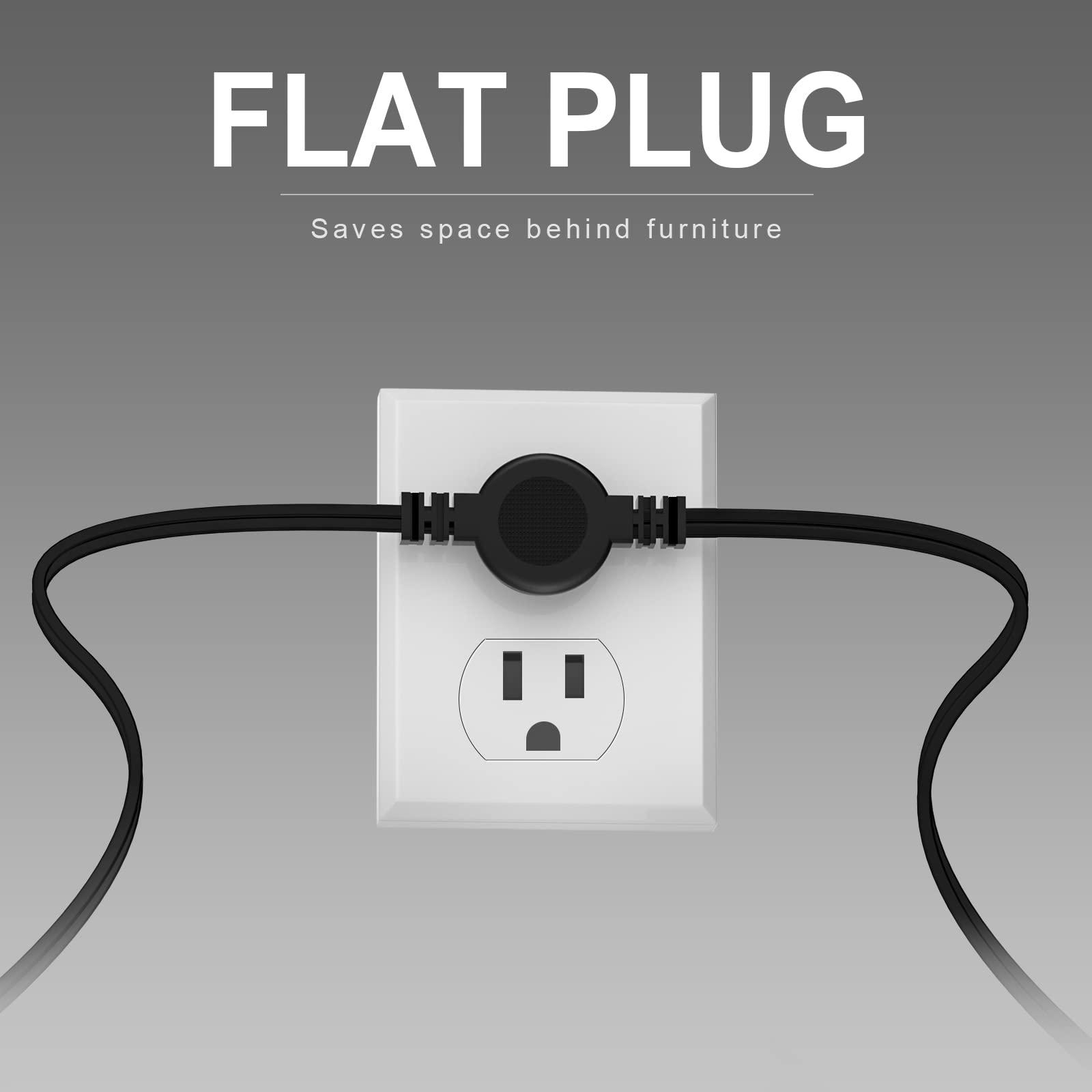 HITRENDS Power Strip Surge Protector with 12 Outlets & 4 USB Ports & 1 USB-C Port (5V/3A) & Twin Extension Cord Power Strip - 12 Feet Cord - 6 feet on Each Side