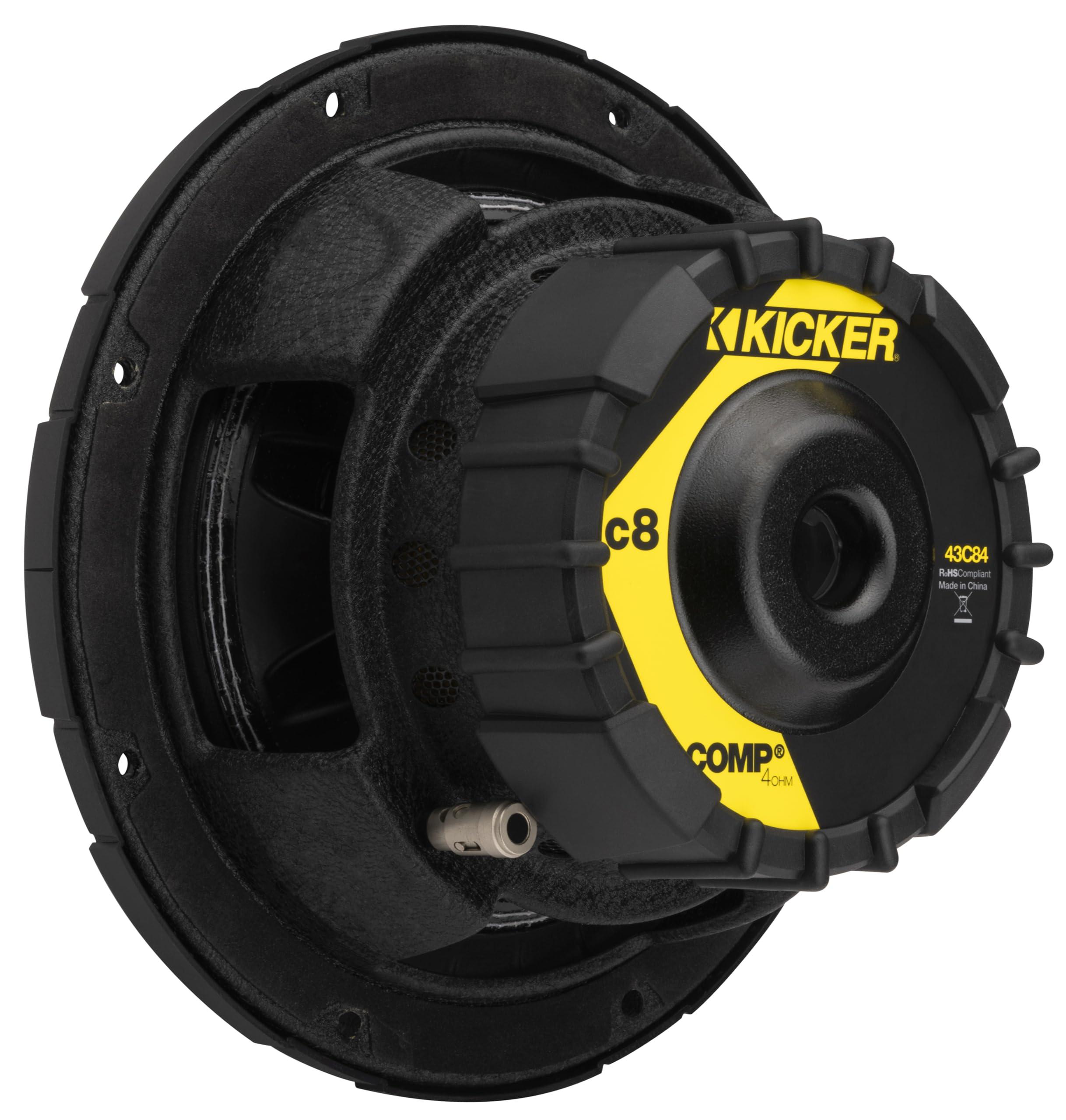 KICKER Kicker 43C84 Comp 8\" Subwoofer, Single Voice Coil, 4-Ohm