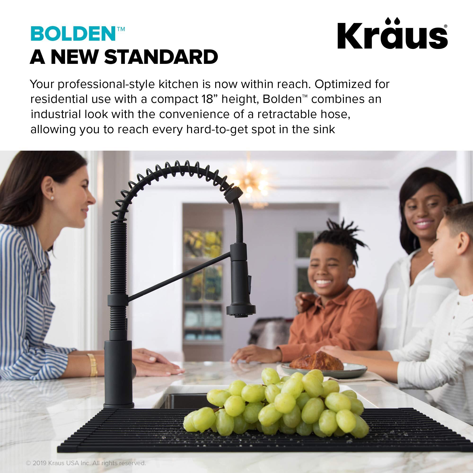 Kraus KRAUS Bolden Commercial Style 2-Function Single Handle Pull Down Kitchen Faucet in Spot-Free Stainless Steel, KPF-1610SFS