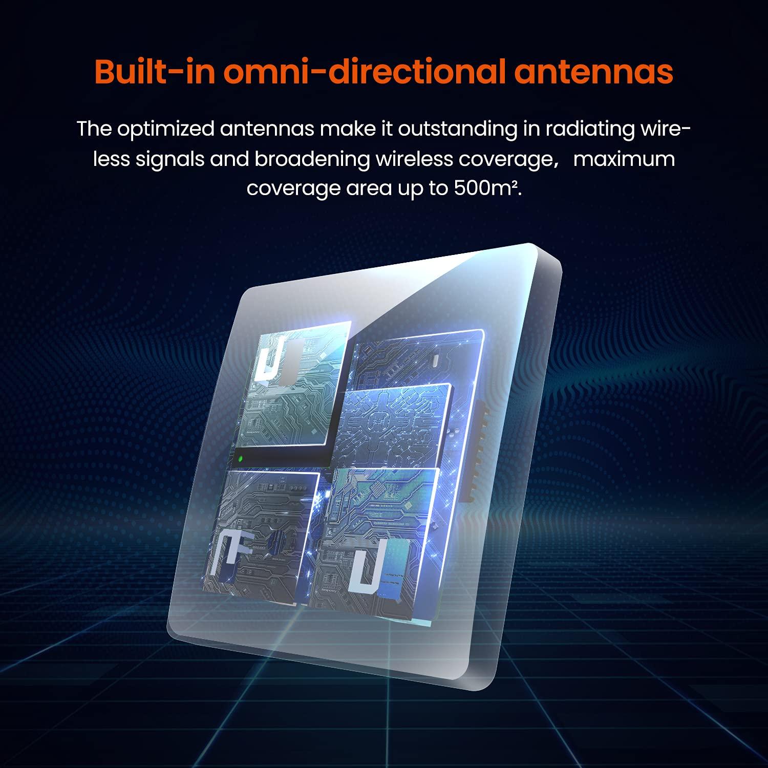 Tenda Tenda AC1200 Dual Band Gigabit Wireless Access Point, Ceiling Mount WiFi Access Point, Coverage 3200 sq.ft|PoE Powered|Surport IEEE 802.11ac Wave 2 and MU-MIMO|White(I24)