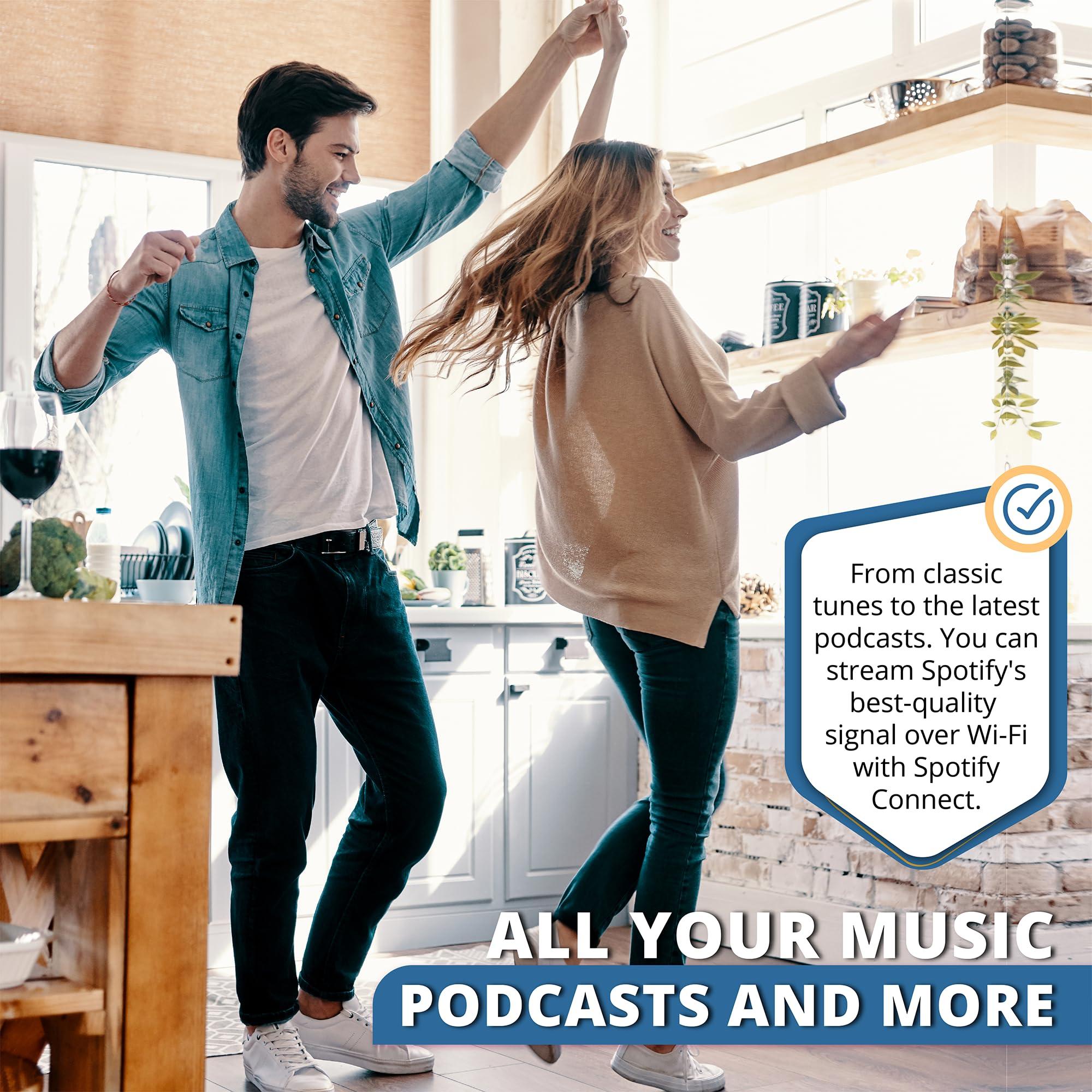 Philips Audio Philips Bluetooth & WiFi Stereo System for Home with CD Player, Spotify, Internet Radio, FM Radio, MP3 Playback, Crisp Highs and Rich Bass 100W, Remove Control Included