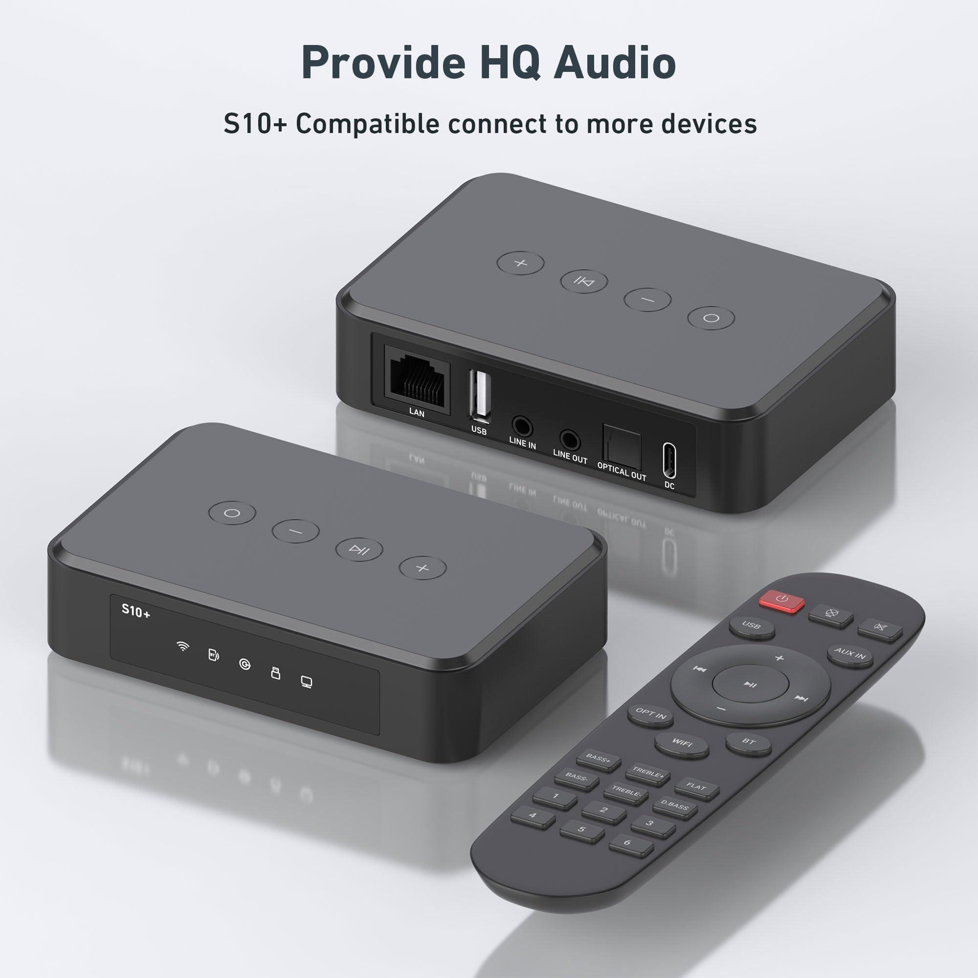 Arylic Arylic S10+ AirPlay Audio Receiver, Multiroom Stereo with SPDIF Out, WiFi & Bluetooth Music Streamer, Streams HD Lossless Music from Spotify, Amazon Music,Tidal etc.