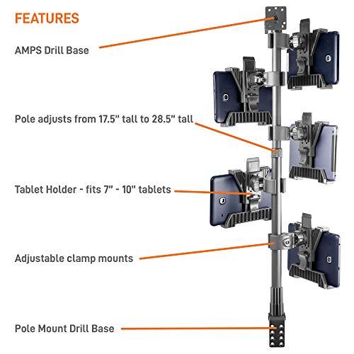 iBOLT iBOLT TabDock Point of Purchase/POS Wall Mount - with 5 Tablet Holders Perfect for Multiple delivery Applications (DoorDash, Uber eats, Postmates, etc.) Fits 7 to 10 inch Tablets