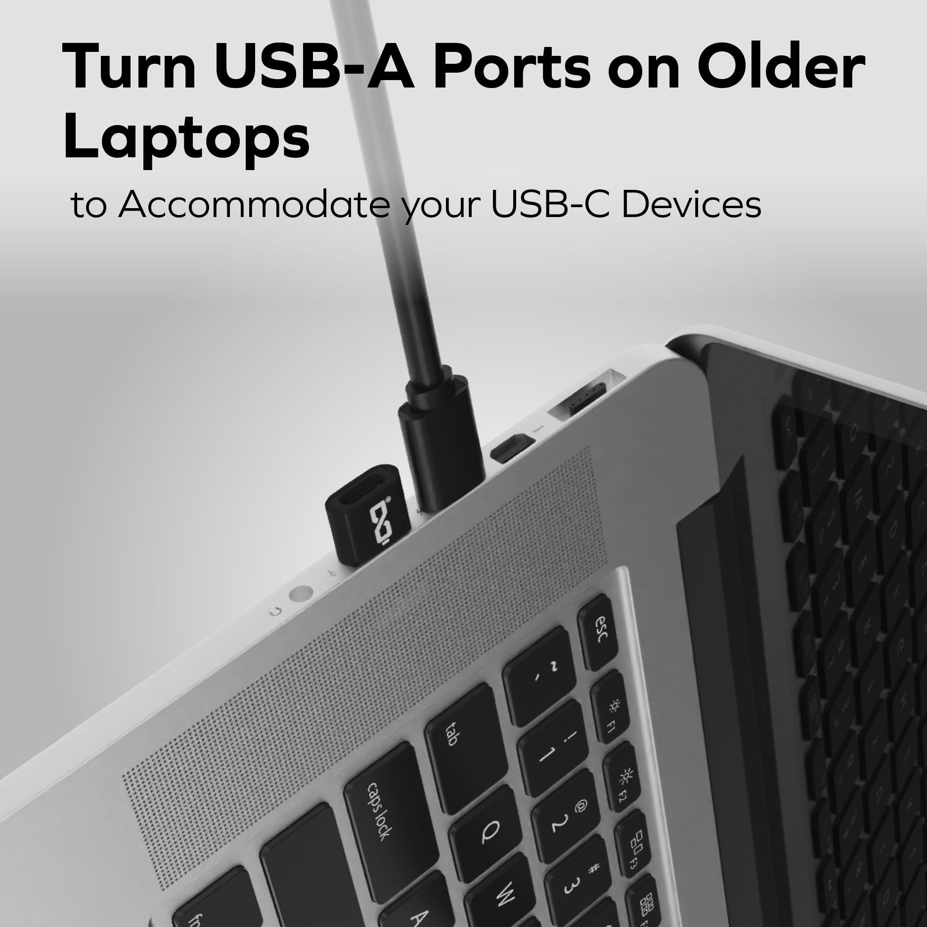 CHARGEWORX CHARGEWORX USB C Female to USB Male Adapter 4-Pack, Type C to USB A Charger Cable Converter, Compatible with iPhone 16,15,14,13,12 Series, iPad Pro,Air 4 Mini 7, Samsung Galaxy S25,S24,S23,S22 Series