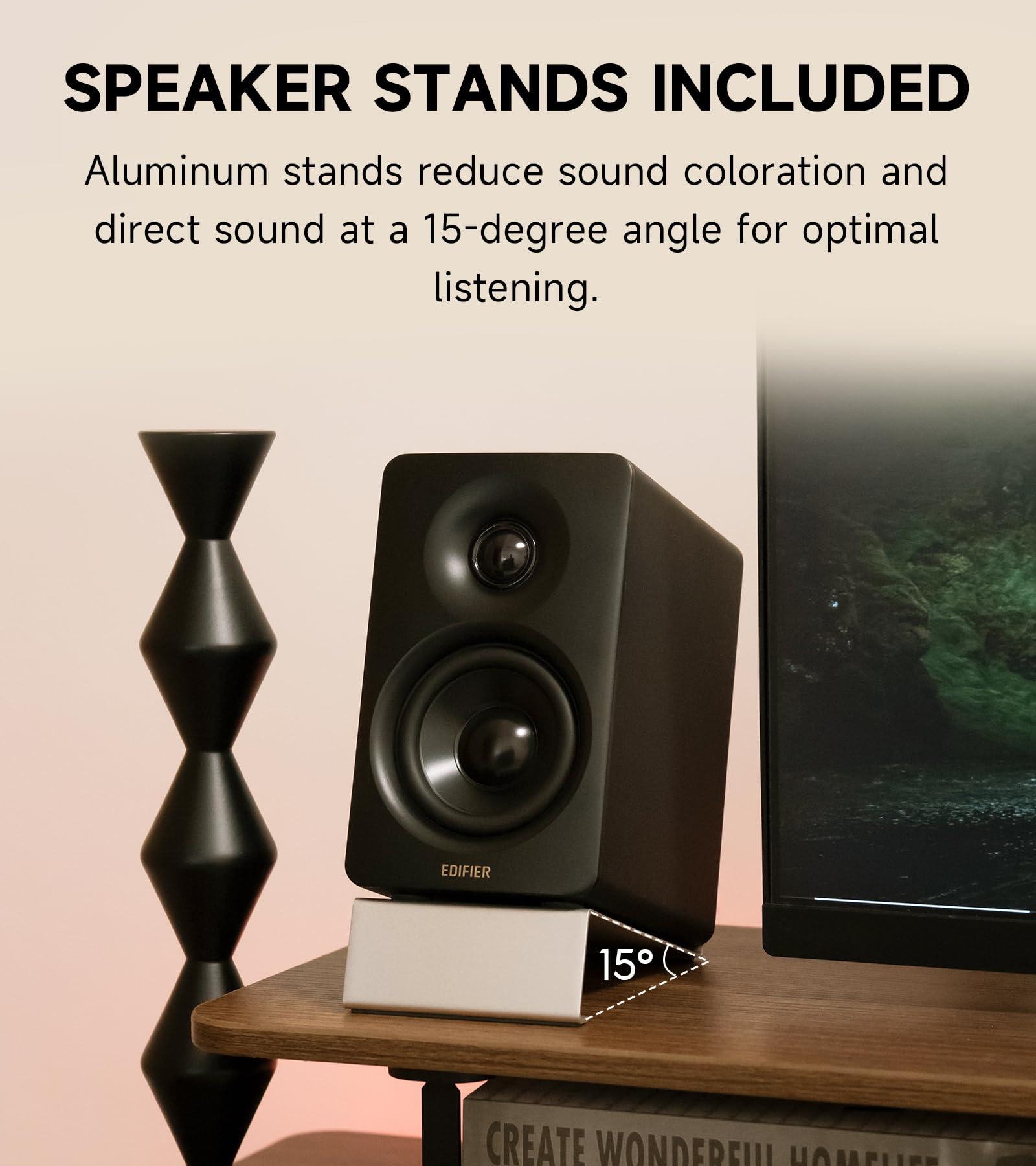 Edifier Edifier M60 Multimedia Speaker Bluetooth 5.3, 66W RMS, Hi-Res Audio & Hi-Res Wireless Audio, LDAC,3\" Mid Bass & 1\" Tweeter, USB-C & Aux Inputs, Compact Desktop Speaker Black