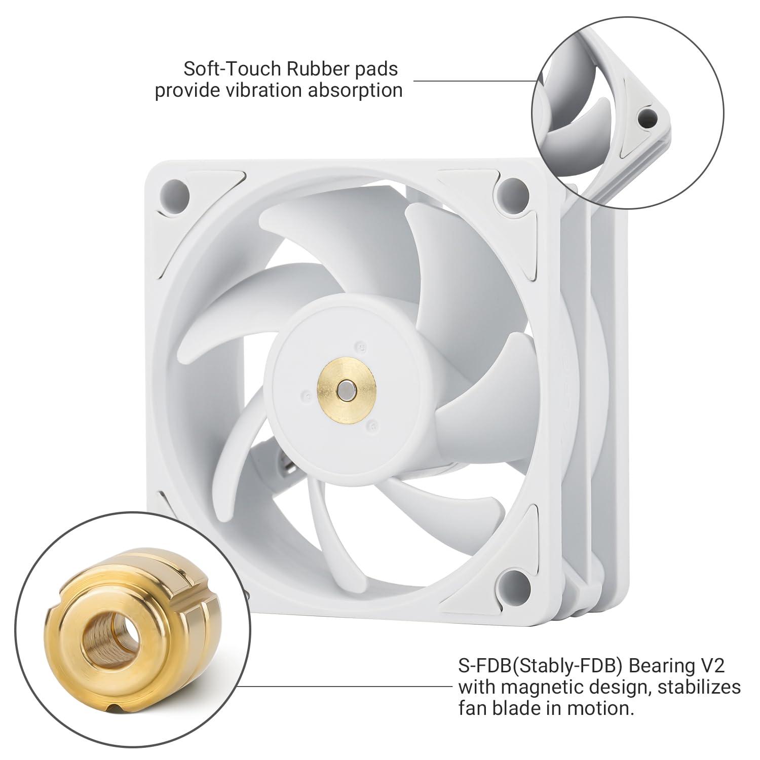 Thermalright Thermalright TL-B6W 60mm CPU Cooler Fan, Silent Computer Case Fan,6025 CPU Fan,DC 12V CPU Mute Cooling Fan(White)