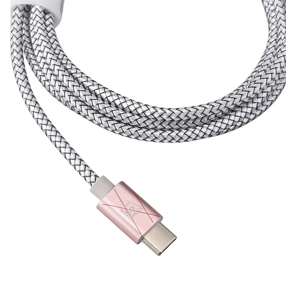 LAX Gadgets LAX Gadgets USB C Cable - Nylon Braided USB-C Charging Cable & Data Transferring - USB A to USB C Compatible with Android Phones, Google Pixel, Apple MacBook & Samsung Galaxy Phones - 6ft -Magenta