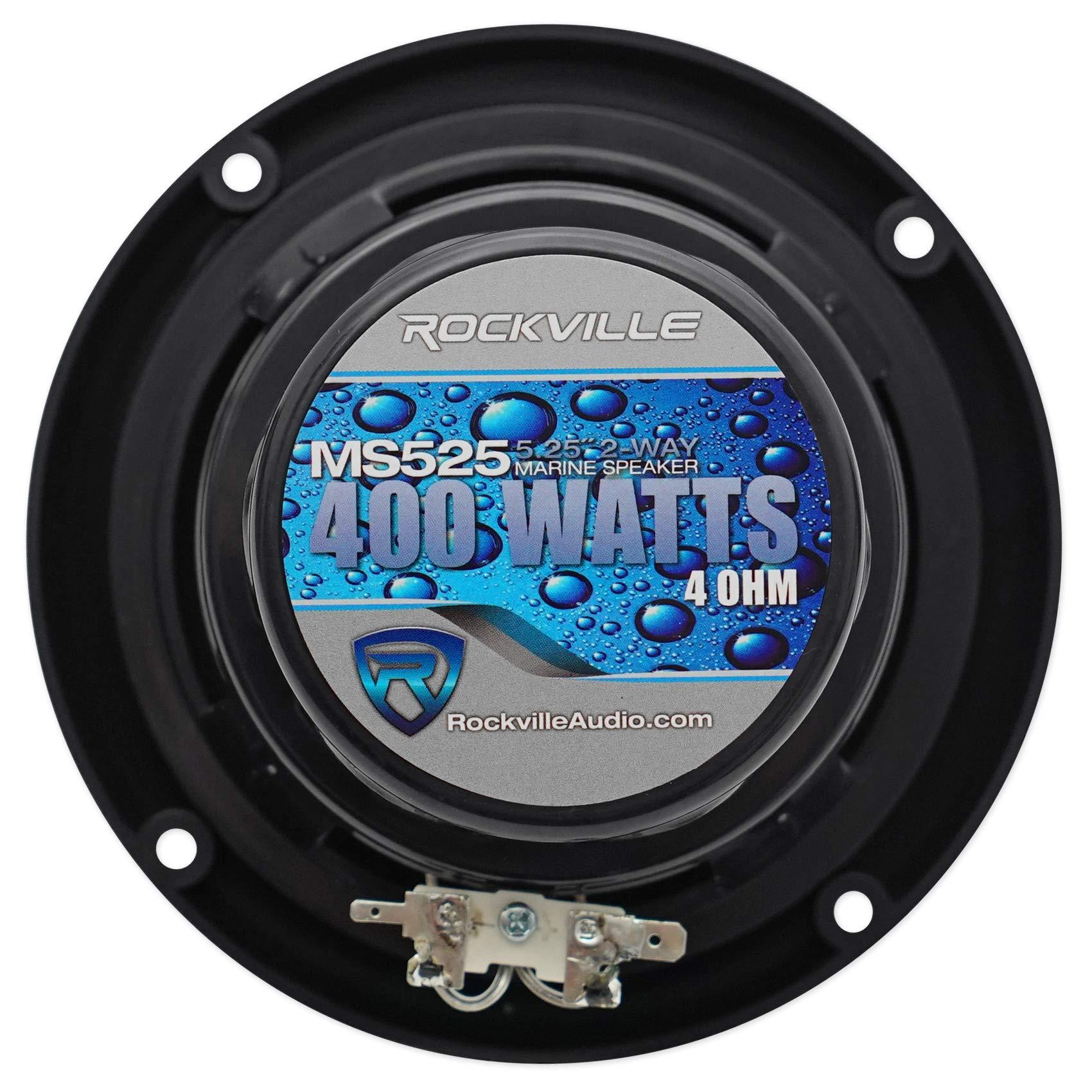 Audiosavings Audiosavings Bundle: Soundstream MHU-32 Marine ATV/UTV Digital Media Receiver Bluetooth/AUX/USB Bundle with (2) Pair Rockville MS525B 5.25" 400 Watt Waterproof Marine Speaker 2-Way (3 Items)