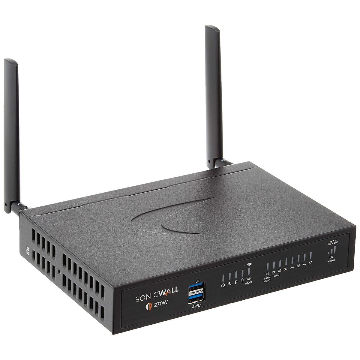 Sonicwall Sonicwall TZ270W Network Security/Firewall Appliance - 8 Port - 10/100/1000Base-T - Gigabit Ethernet - Wireless LAN IEEE 802.11ac - DES, 3DES, MD5, SHA-1, AES (128-bit), AES (192-bit), AES (256-bit),