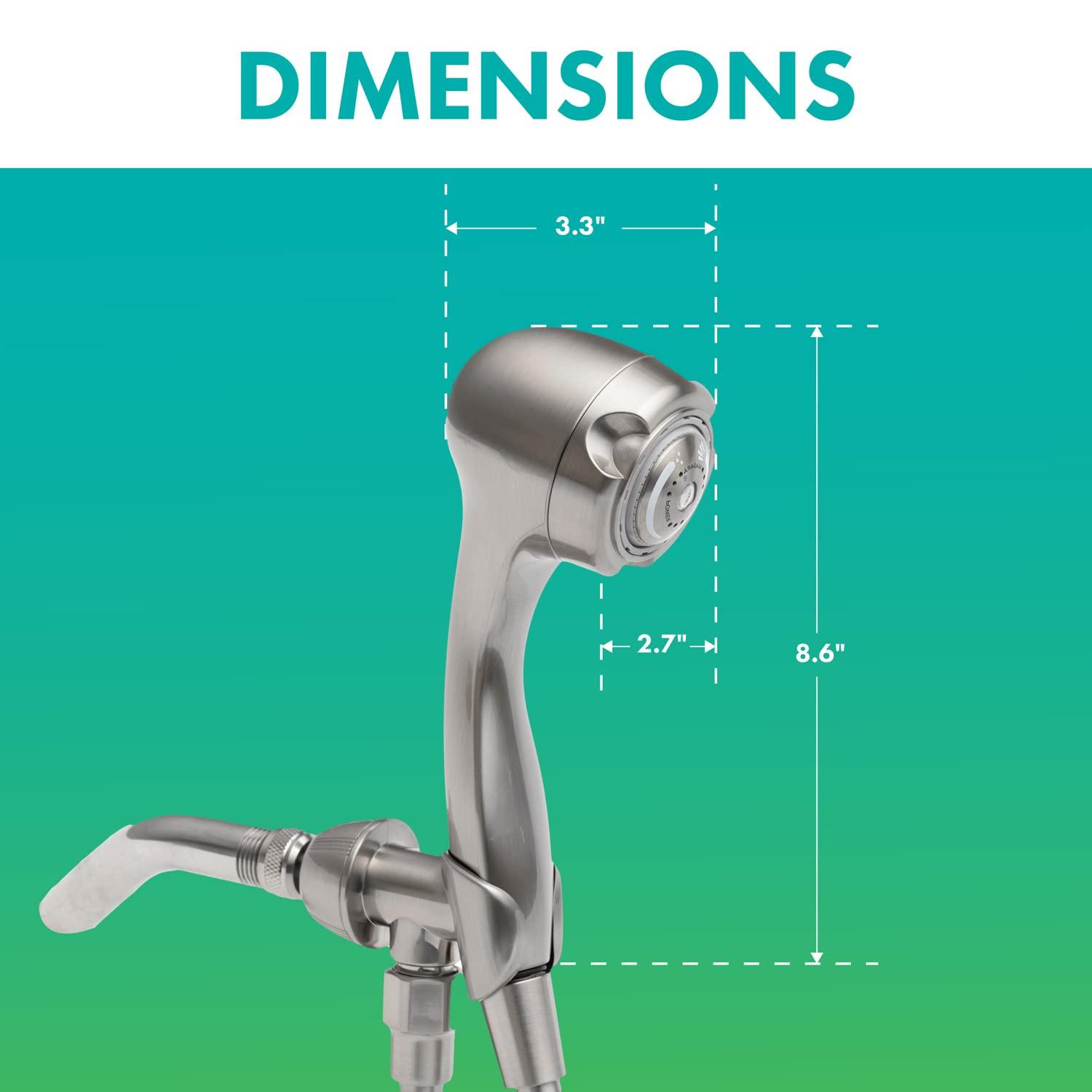 Niagara Conservation Niagara Conservation N2935BN Earth Spa 3-Spray with 2 GPM 2.7-in. Wall Mount Handheld Shower Head in Brushed Nickel, 1-Pack | Bathroom Shower Head Sprayer with Pressure Compensation Technology