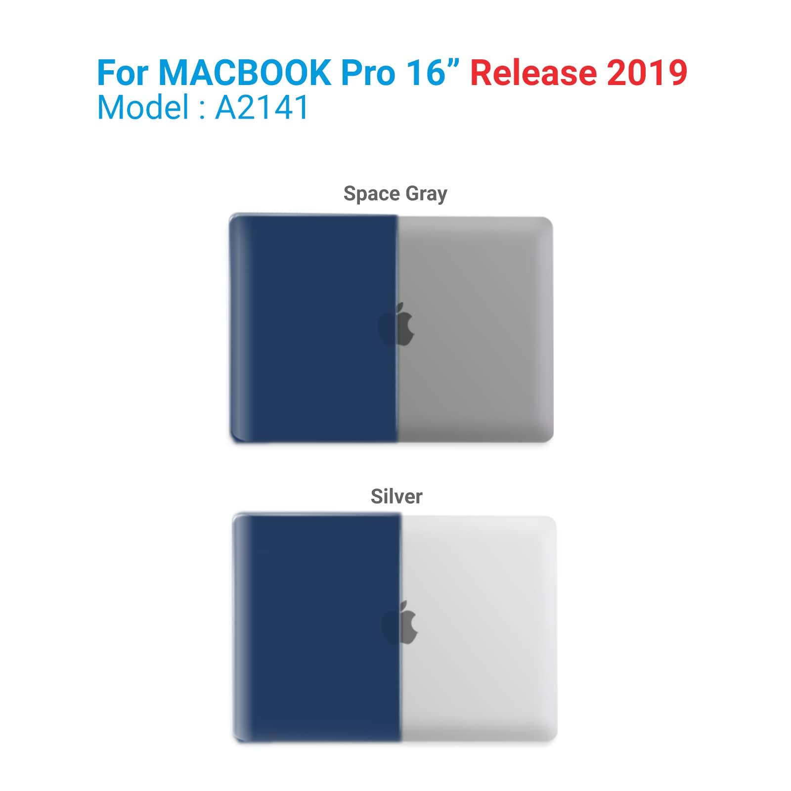 IBENZER IBENZER Compatible with MacBook Pro 16 Inch Case A2141 Release 2020 2019, Hard Shell Case with Keyboard Cover & Type C Adapter for Old Version Mac Pro 16, Navy Blue, T16NYBL+1TC