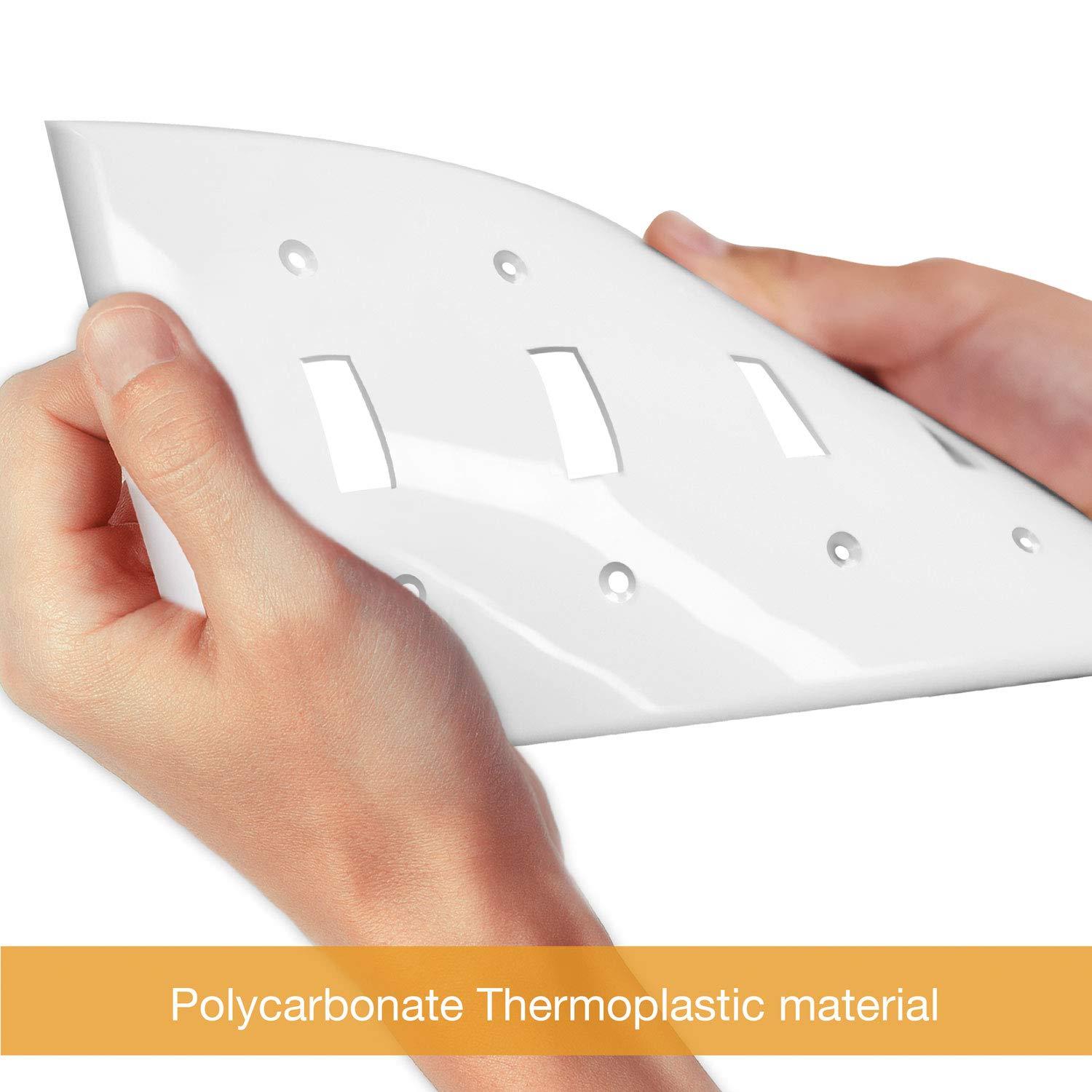 ENERLITES ENERLITES Quad Light Switch Wall Plate, Standard Size 4-Gang 4.50\" x 8.19\", Unbreakable Polycarbonate Thermoplastic, 8814-W, White