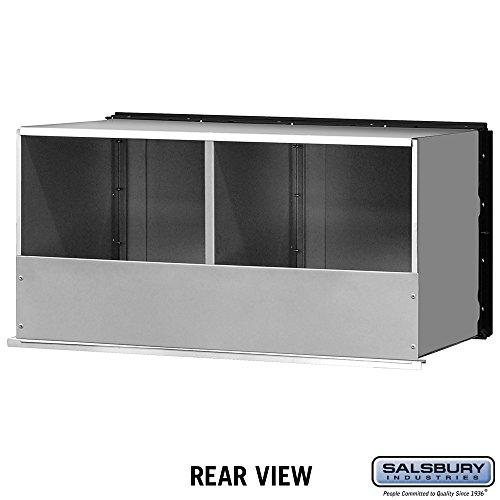 Salsbury Industries Salsbury Industries 2282 Aluminum Drop Box, 2 Compartments, Aluminum with Black Trim