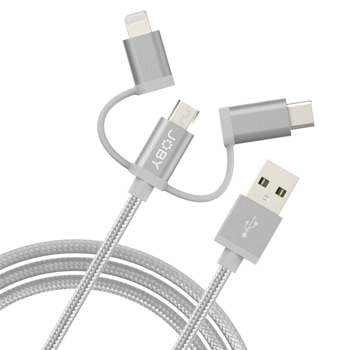 Joby Joby 3.9' 3-in-1 Universal Charge and Sync Cable, Space Gray