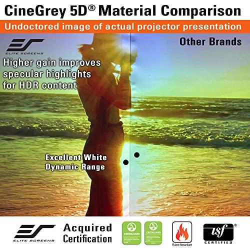 Elite Screens Elite Screens Aeon CineGrey 5D, 115 inch Diagonal 16:9, Edge Free Ceiling Light Rejecting and Ambient Light Rejecting Fixed Frame Projection Projector Screen for Movie Home Theater, AR115DHD5
