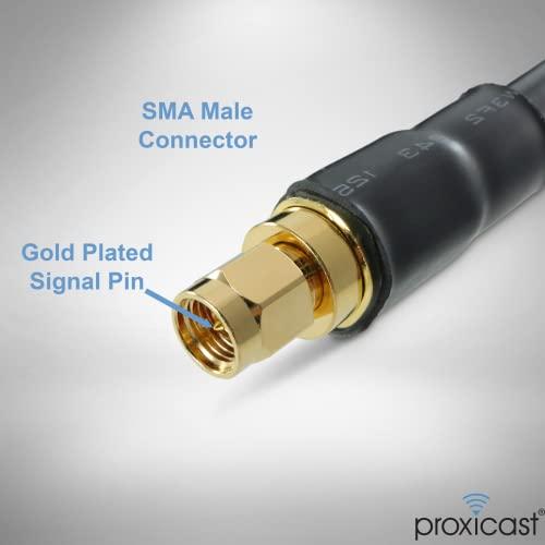 Proxicast Proxicast 50 ft SMA Male to SMA Female Premium 400 Series Low-Loss Coax Cable (50 Ohm) - Antenna Lead Extender for 4G LTE, 5G Modems/Routers, Ham, ADS-B, & GPS (Not for TV or WiFi) (ANT-140-001-50)