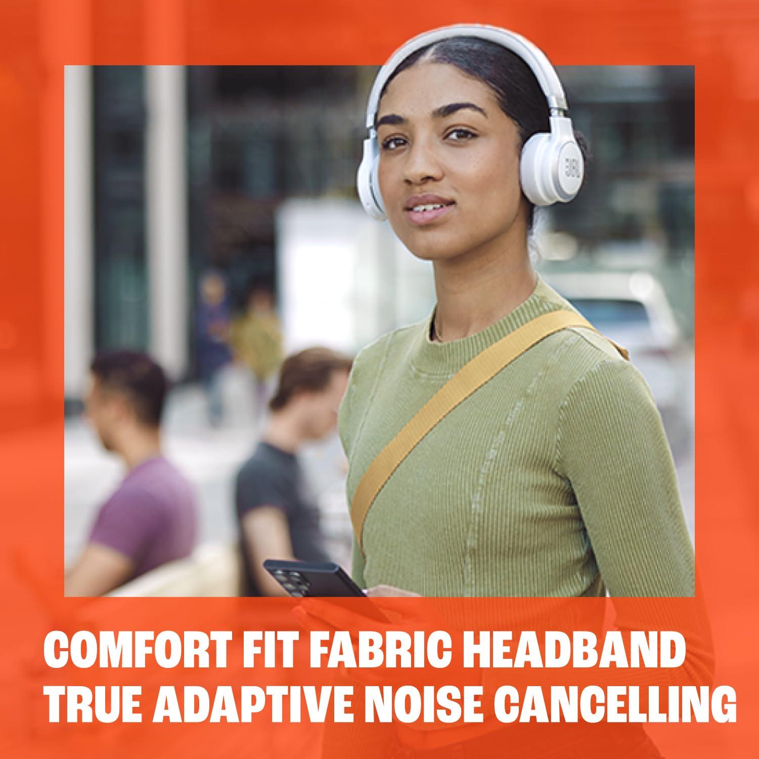 JBL JBL Live 670NC - Wireless On-Ear Headphones with Adaptive Noise Cancelling with Smart Ambient, Up to 65H Battery Life with Speed Charge, Lightweight, Comfortable and Foldable Design (Blue)