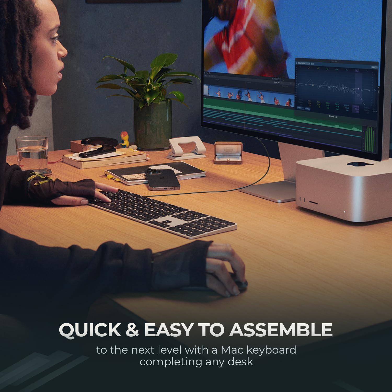 Matias Matias Wired USB C Keyboard for Mac with Numeric Keypad - Mac Keyboard Compatible with Mac OS X v.10.6.8, MacBook Pro, MacBook Air, iMac - Latest Version Supported - (Space Grey)