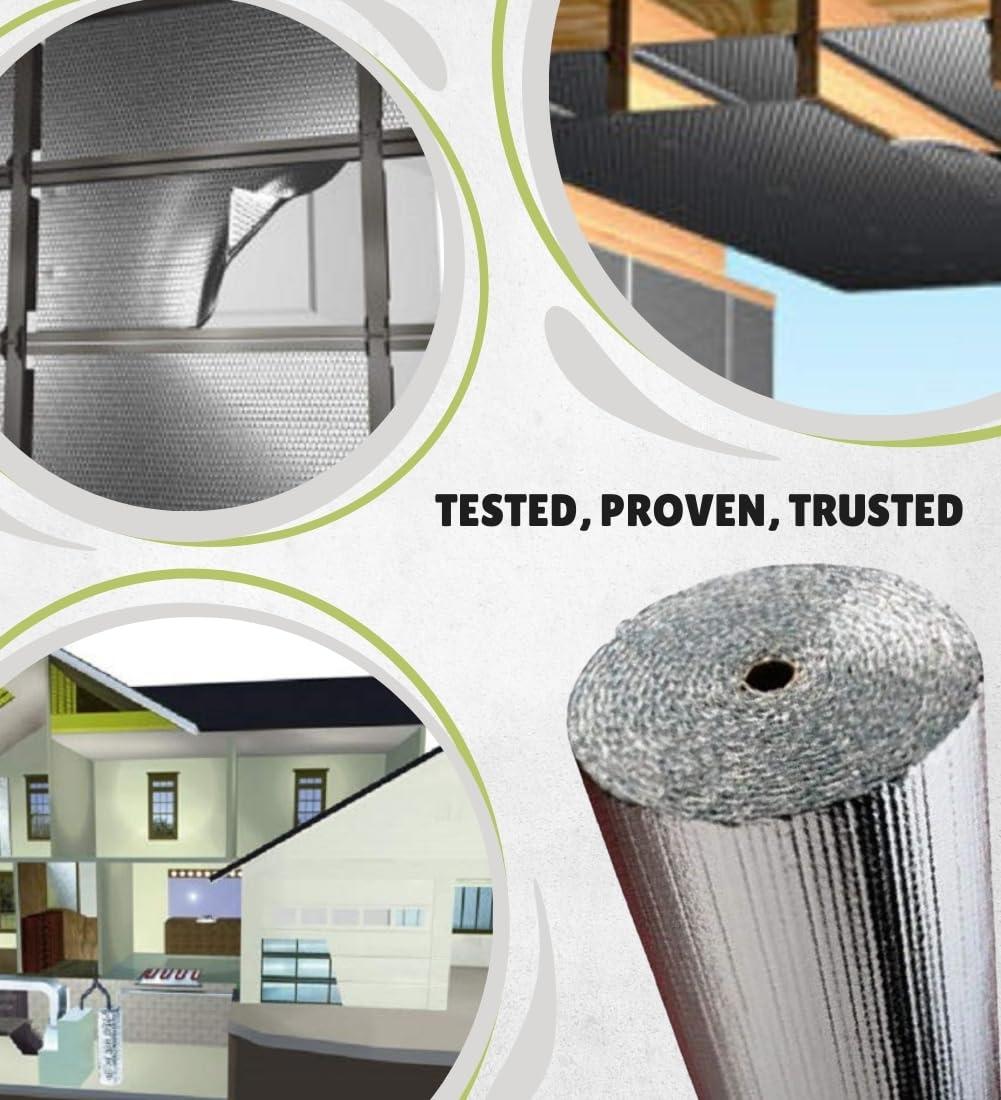 Reflectix Reflectix Reflective Radiant Barrier Insulation Roll 24" x 10' Double Bubble Foil Insulation with Aluminum Foil Layers Reflects Radiant Heat Ideal for Window Heat Blocking, Garage Doors & More