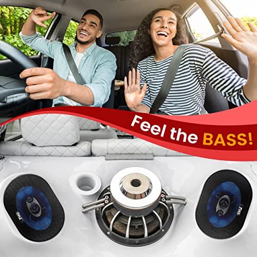 Pyle Pyle 5 x 7 Car Sound Speaker (Pair) - Upgraded Blue Poly Injection Cone 3-Way 300 Watts w/Non-fatiguing Butyl Rubber Surround 80-20Khz Frequency Response 4 Ohm & 1\" ASV Voice Coil - PL573BL, Apple