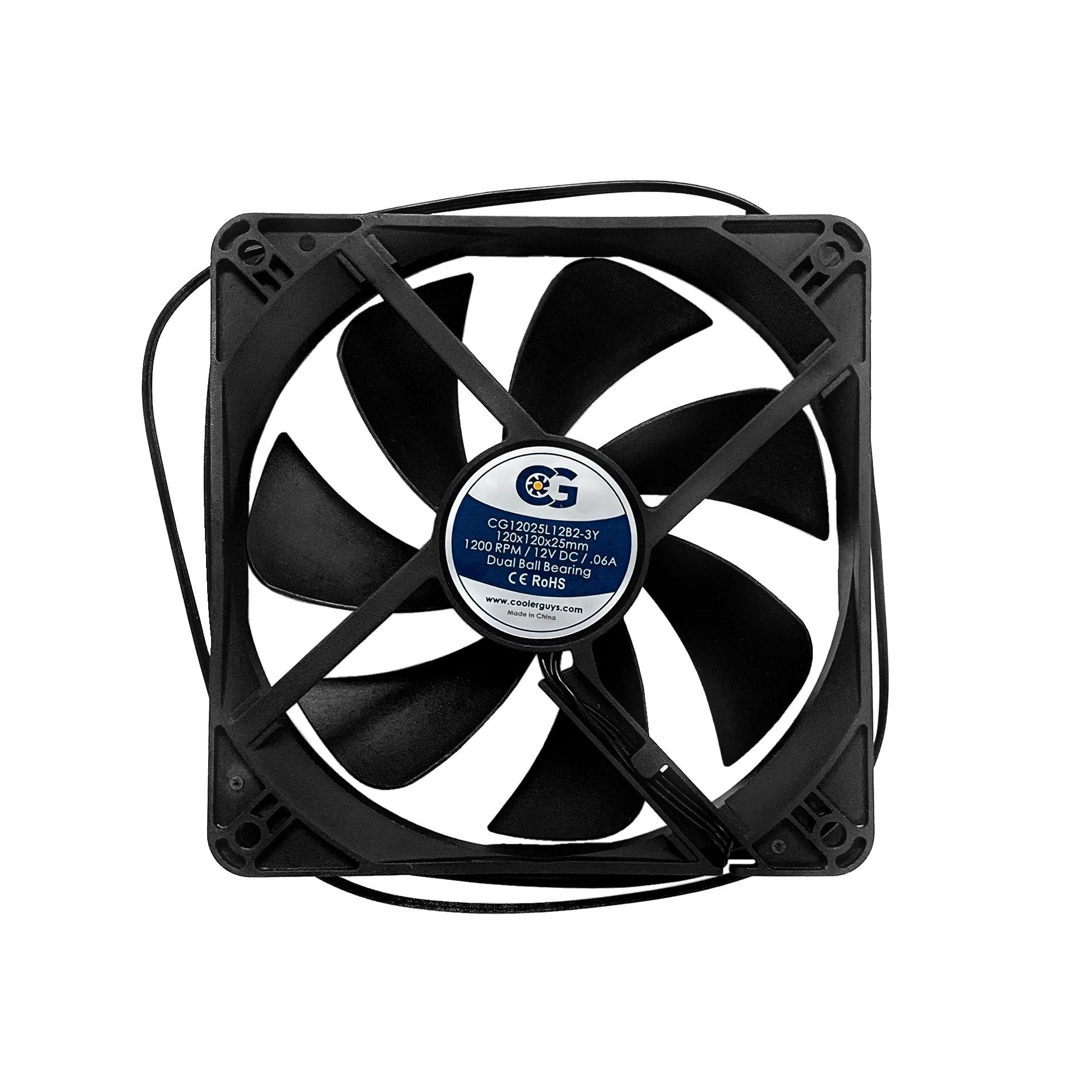 coolerguys Coolerguys Dual Ball Bearing 12v 3pin Fan (120x25mm, Low Speed)