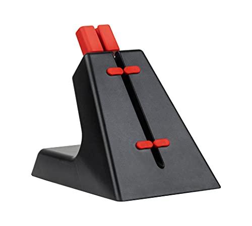 Arozzi Arozzi - Ancora Mouse Bungee with Snug Cord Holder, Rubber Feet, Extendable Spring and Weighted for Stability - Black with Red Accents