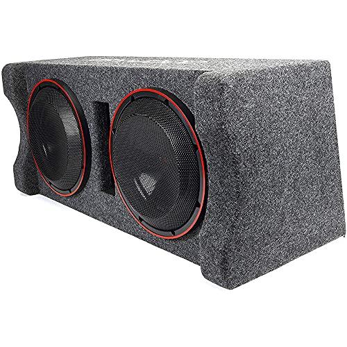 Kenwood Kenwood Excelon P-XW1221DHP 2-ohm Ported Enclosure with Two 12\" Subwoofers | Dual 12\" Preloaded High Power Subwoofer Enclosure