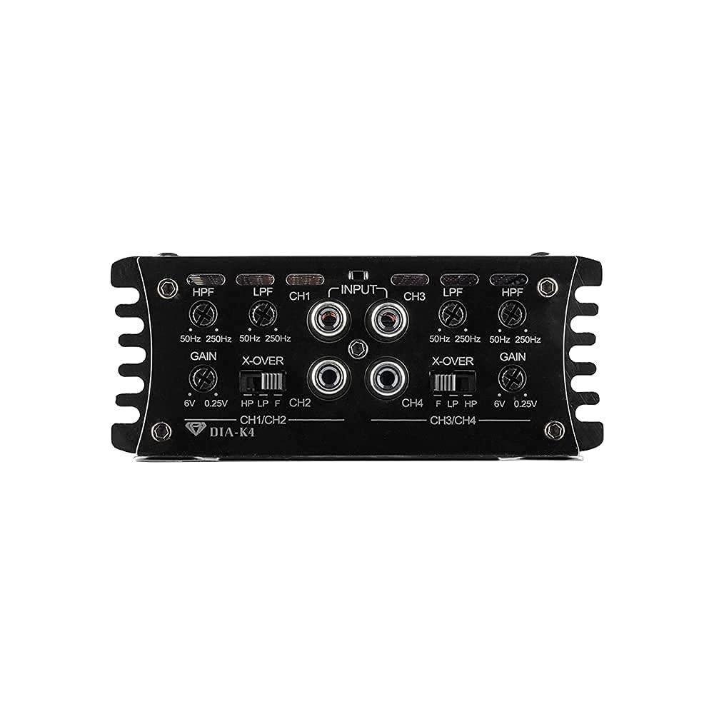BLACK DIAMOND Black Diamond DIA-K4 Car Audio Amplifier 4 Channel, Full Range, Class D, 2000 Watts Max Power, Acrylic Window with Red LED Lighting