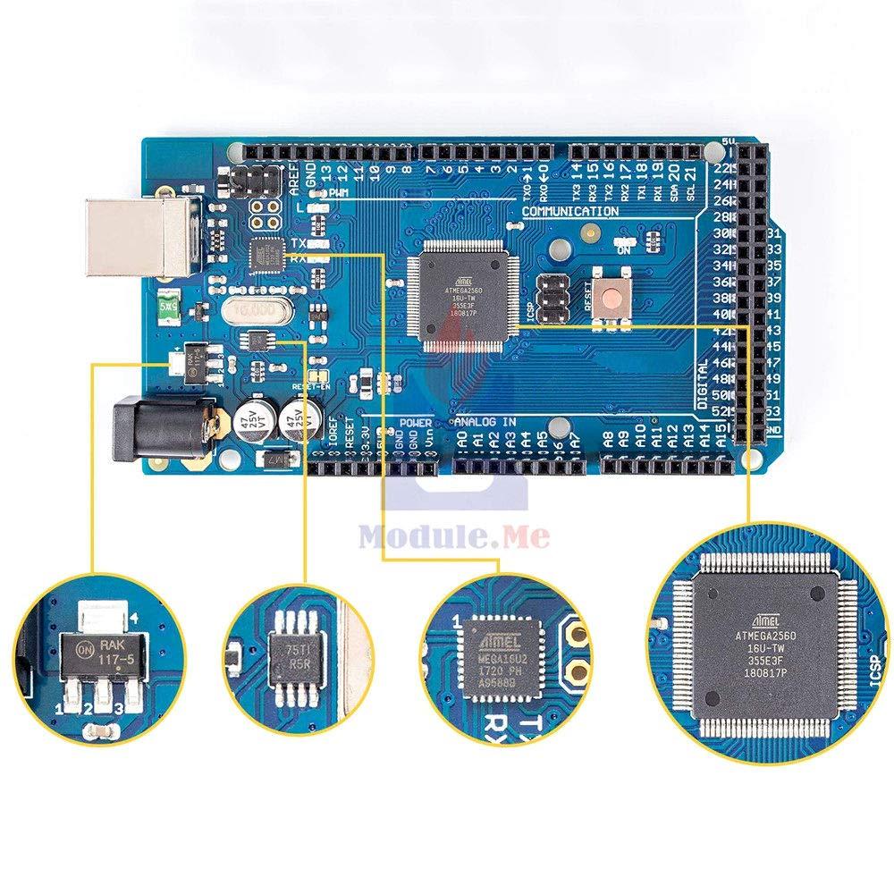 Paialu MEGA2560 R3 ATmega2560 Expansion Board for Ardiuno Replacement Module for Ardiuno Breadboard