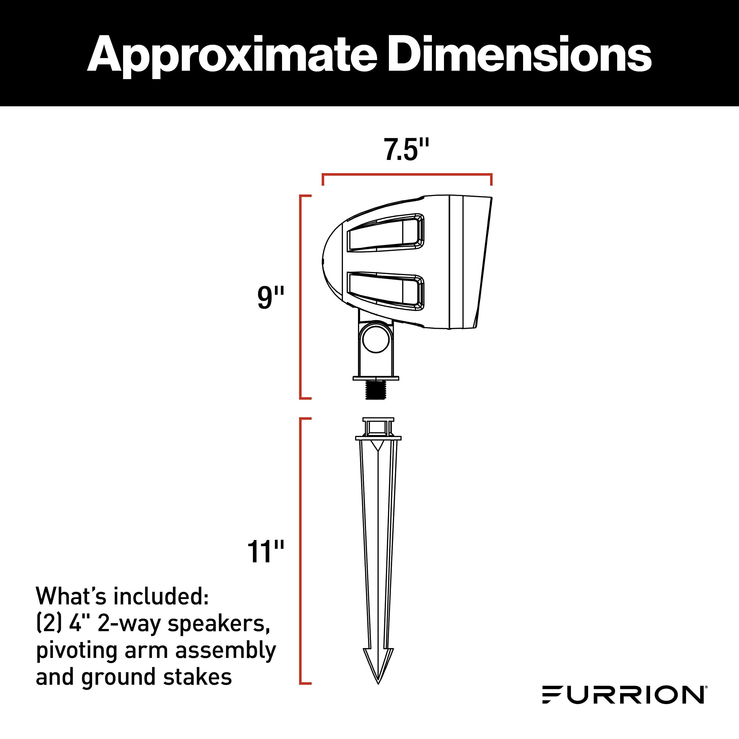 Furrion Furrion Aurora 4" Veranda Series Outdoor Landscape Speakers for Patios, Decks and Gardens 2022323831
