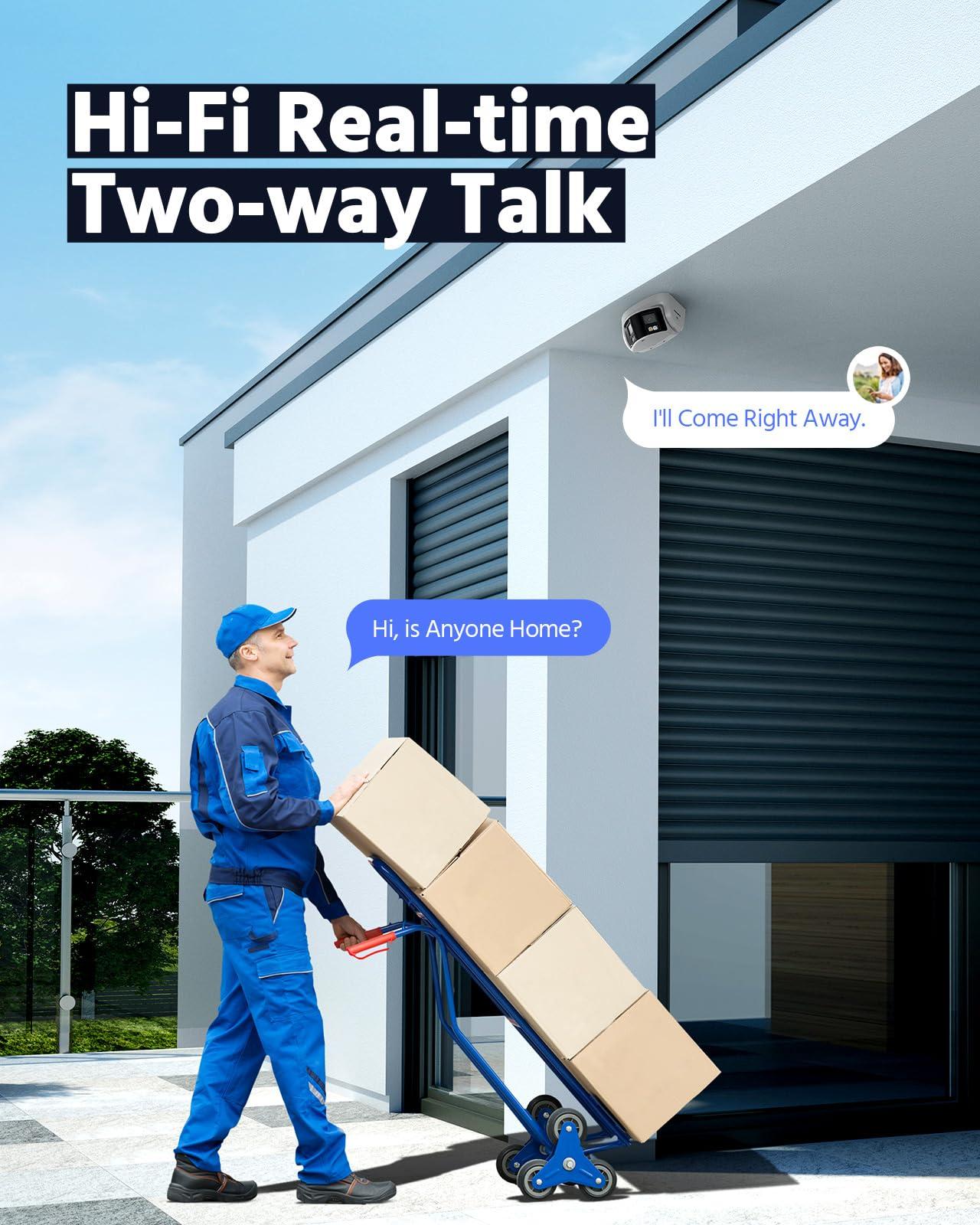 ANNKE ANNKE FCD800 PoE Security Camera Outdoor with Dual Lens 180 Filed of View, 8MP IP Surveillance Camera Support Color Night Vision, Person/Vehicle Detection, Two-Way Talk, Built-in SD Card Slot