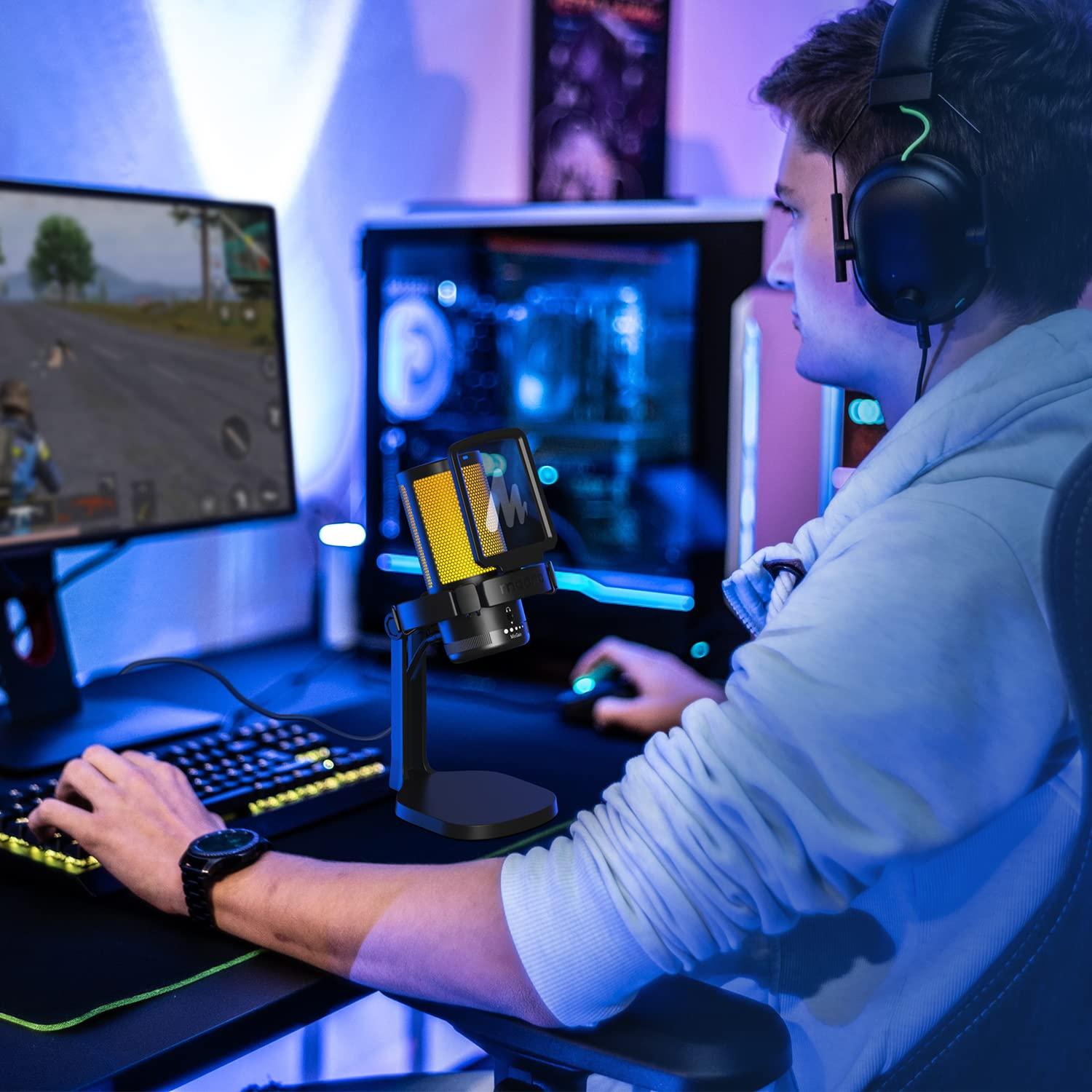 MAONO MAONO 2PCS USB Gaming Microphone, PC Computer Condenser mic with Noise Cancellation, RGB Lights, Mute, Gain Control for Streaming, Recording, Podcast, Chat, Twitch, YouTube, Discord