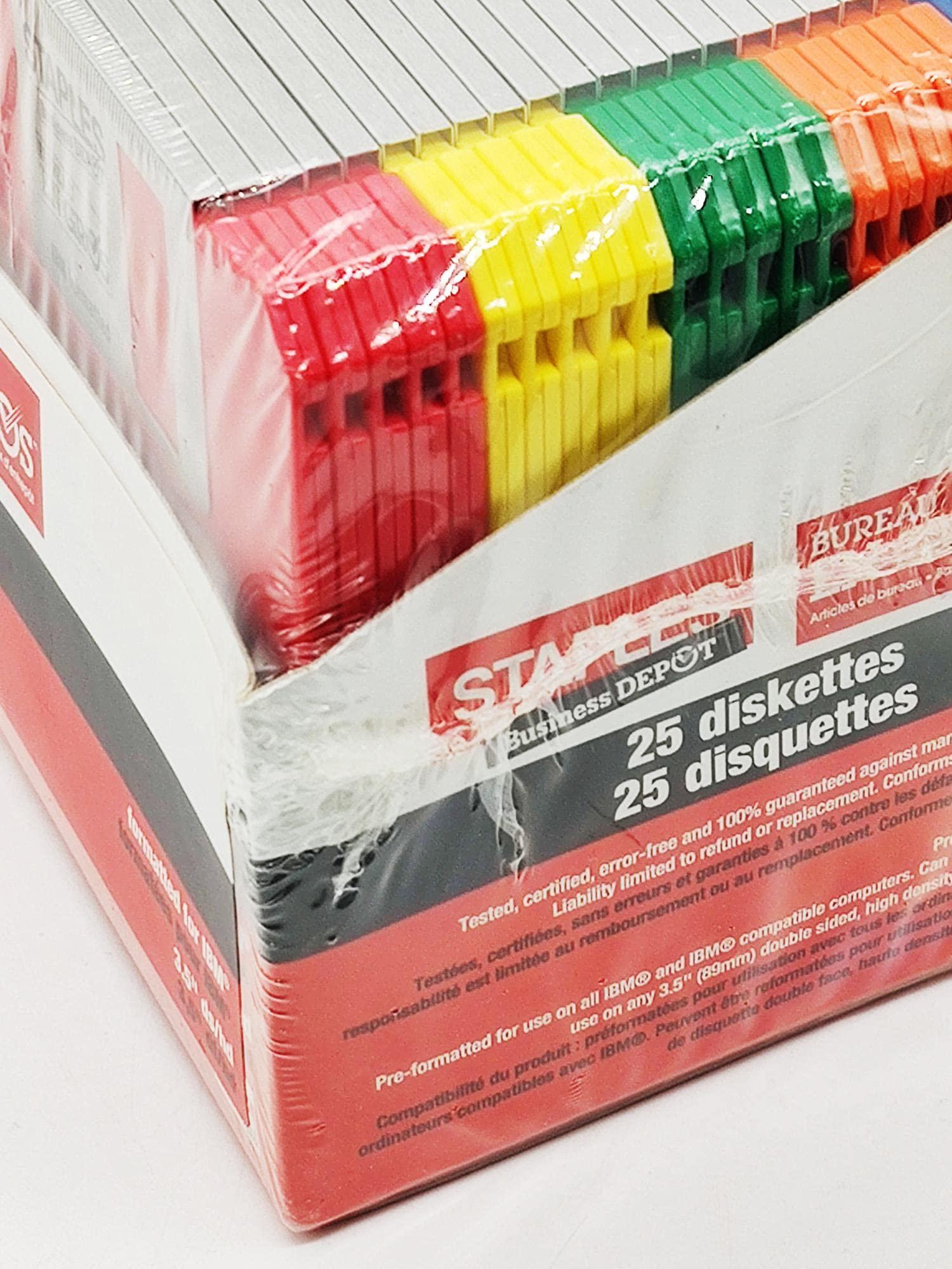 STAPLES Staples 50/Pack 3.5 in. 1.44MB Multi-Colored Floppy Diskettes, PC/IBM Formatted