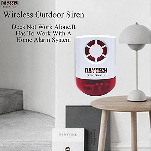 Daytech Daytech Remote Emergency Strobe Siren Alarm Kit Waterproof Outdoor Loud Panic Sos Warning System for Business Home Shop Hotel School 800ft 1 Red Flashing Siren+ 2 Call Buttons