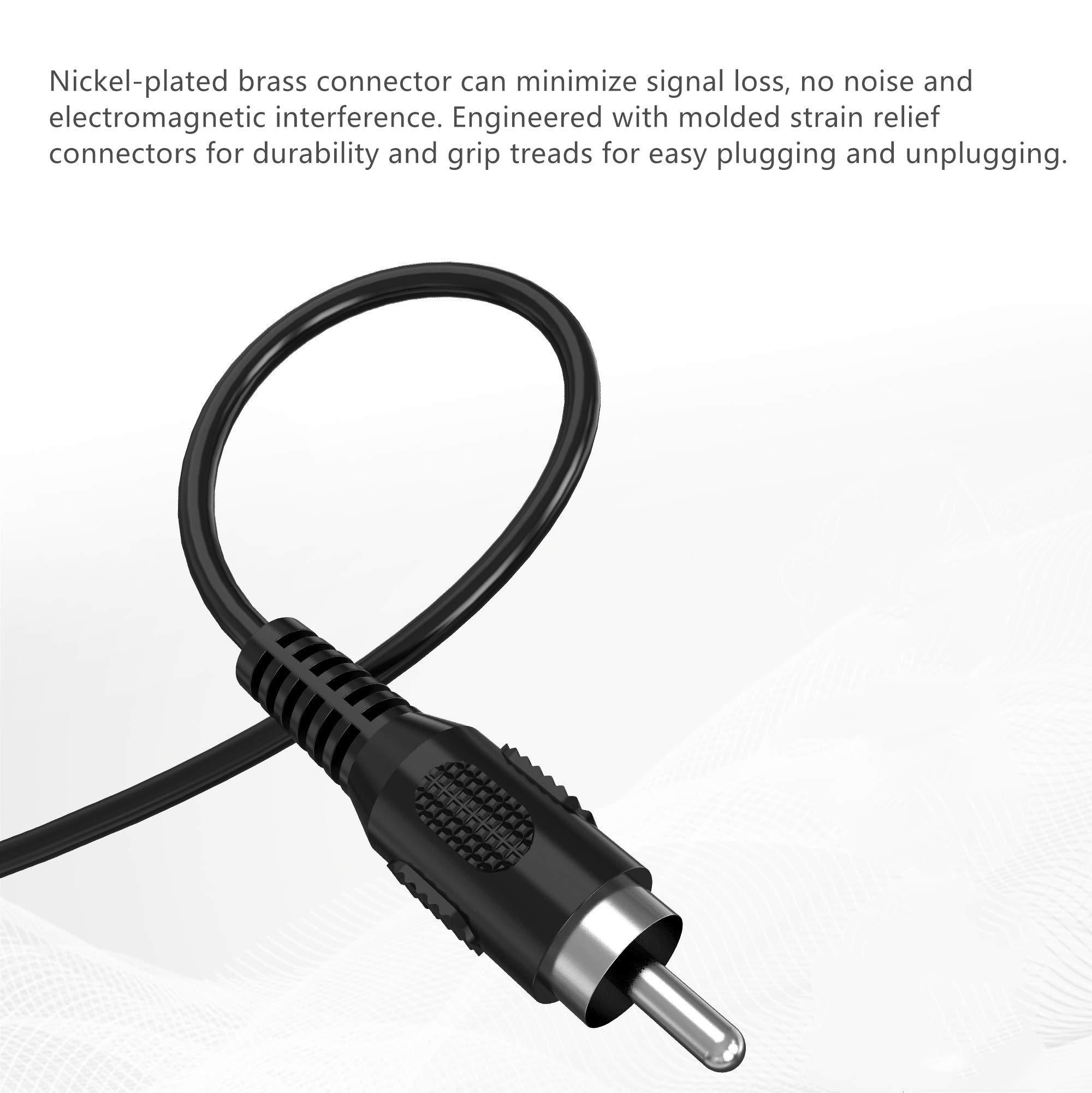 RFAdapter RCA to 3.5mm Mono, 6ft 3.5mm 1/8 inch Mono Male Plug to RCA Male Audio Cable Adapter, for Speakers, Subwoofer