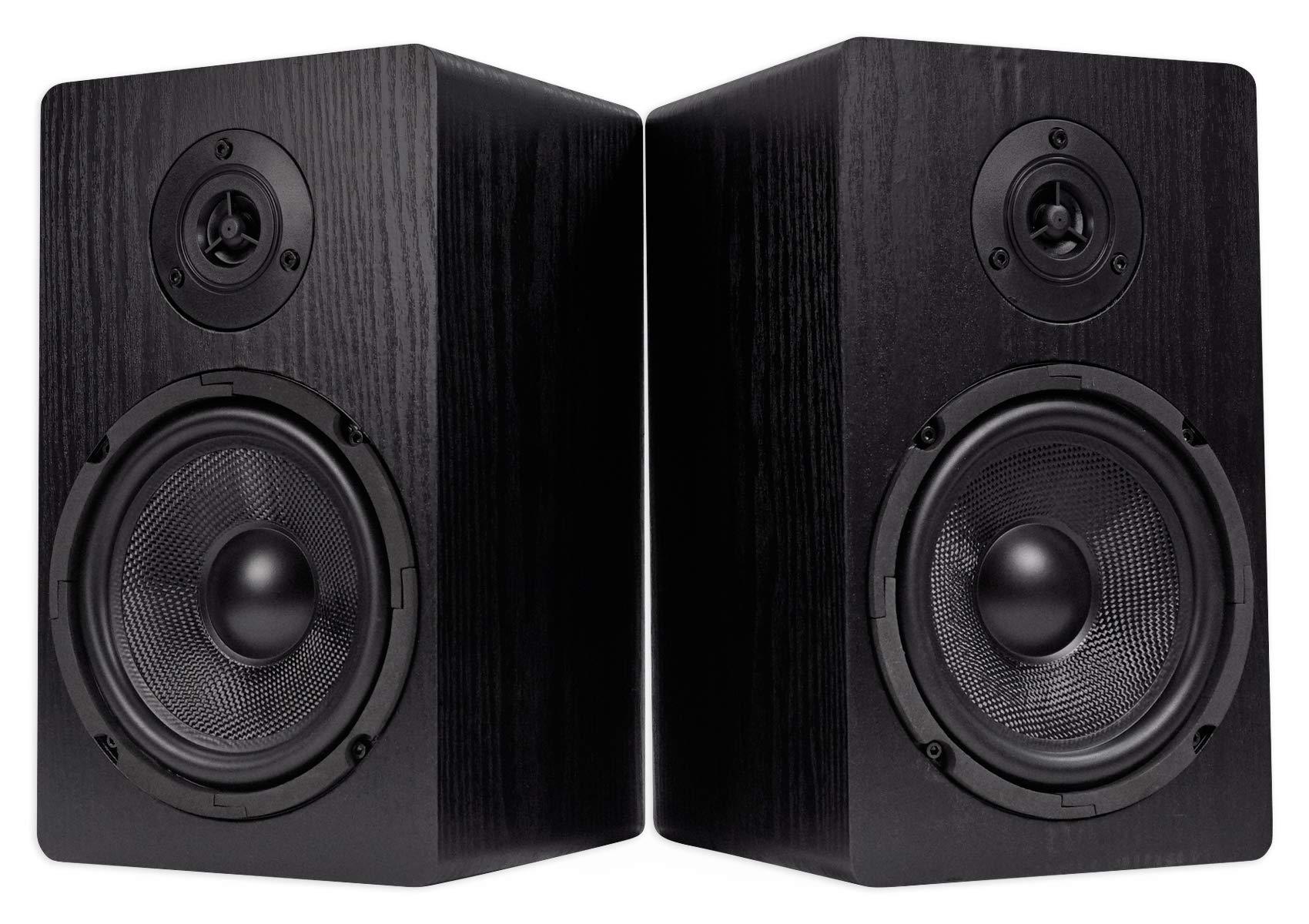 Rockville Rockville Pair RockShelf 64B Black 6.5" Home Bookshelf Speakers w/21 Stands
