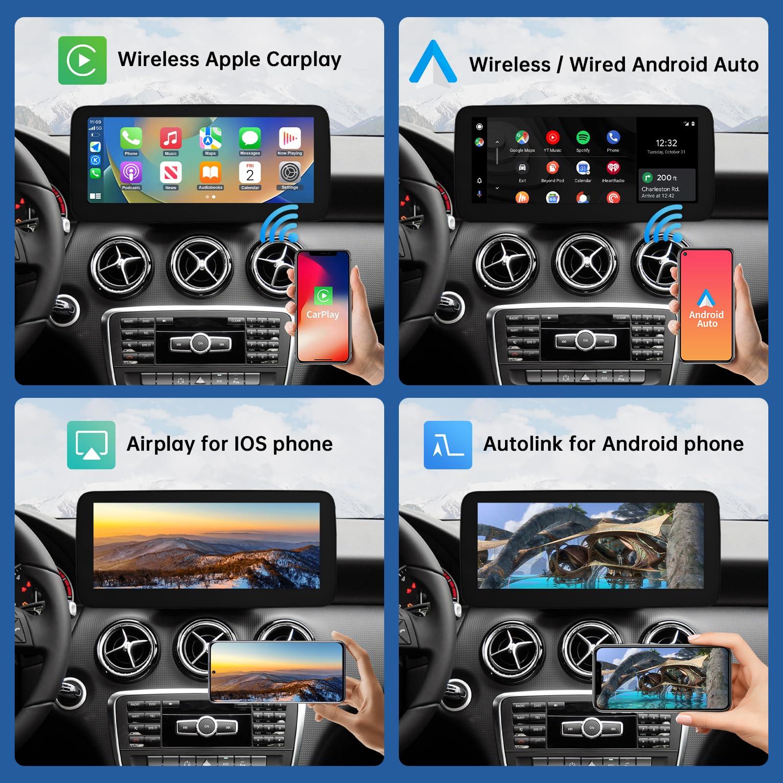 Road Top Road Top 12.3 Inch Car Touchscreen Wireless CarPlay Android Auto for Mecedes Benz CLA GLA Class C117 X117 X156 2013-2015 Year with NTG4.5/4.7 System, Car Stereo Multimedia Radio Receiver