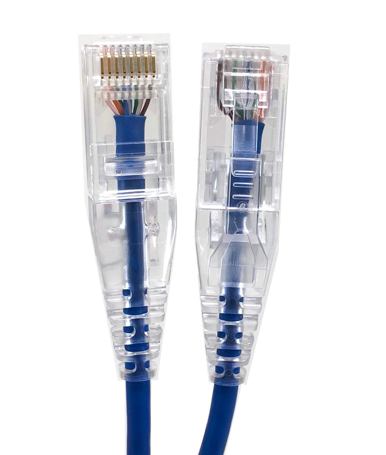 MICRO CONNECTORS Micro Connectors 10 Feet Cat 6A Ultra Slim Patch (28AWG) Cable- Blue (5-Pack) (E09-010BL-SL5)