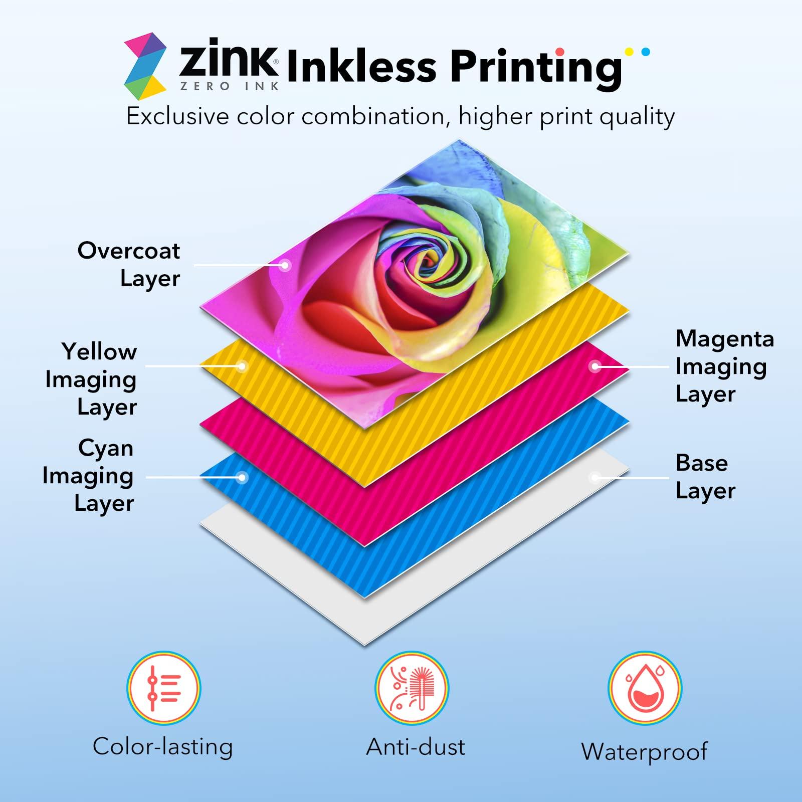 Liene Liene 2x3 Photo Printer, Mini Instant Portable Photo Printer w/ 55 Zink Adhesive Paper, Bluetooth 5.0, Compatible w/iOS & Android, Small Picture Printer for iPhone, Smartphone, White