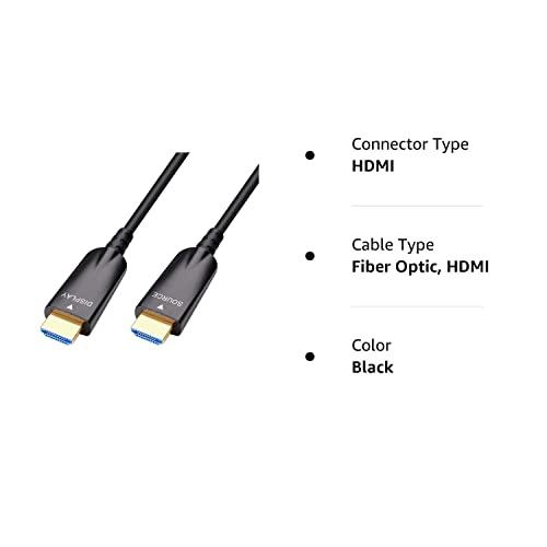 DTech DTech 100ft Fiber Optic HDMI Cable with 4K 60Hz 1080p HD Video 3D HDCP CEC High Speed Supported Compatible with Laptop Computer Monitor Projector TV DVD Player Gaming Console (100 Feet, Black)