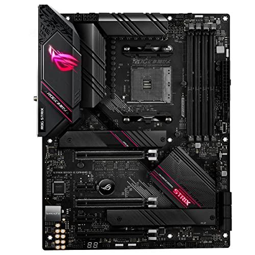 ASUS ROG Strix B550-E Gaming AMD Ryzen AM4 ATX Motherboard (PCIe 4.0, 16 Power Stages, Intel WiFi 6, Intel 2.5 Gb Ethernet, Dual M.2, OptiMem II, AI Noise-Canceling Microphone, USB 3.2 Gen 2 & Aura Sync)