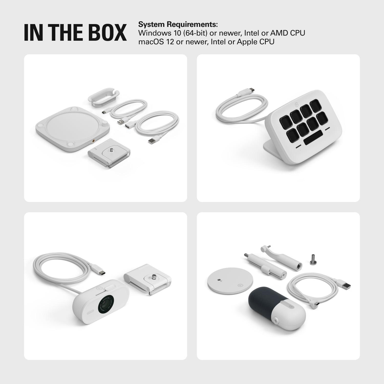 Elgato Elgato Wave Neo Facecam Key Light Stream Deck Bundle Micro USB Condensateur, Webcam Full HD, clairage Professionnel Pour Visio, 8 Touches Personnalisables